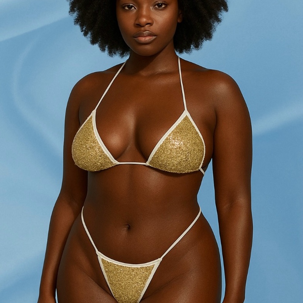 Exotic Dancewear- Gold Sequin